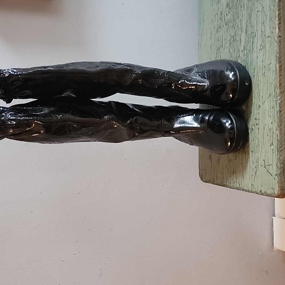 Coach Tall Quilted Patent Leather Boots size 6